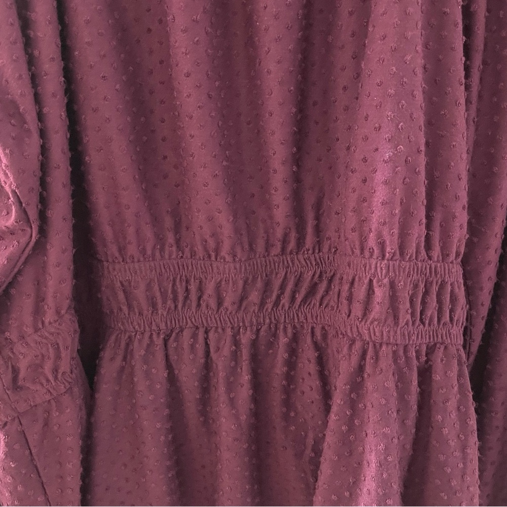 Women’s Plum Textured Peasant Blouse - Picture 6 of 8